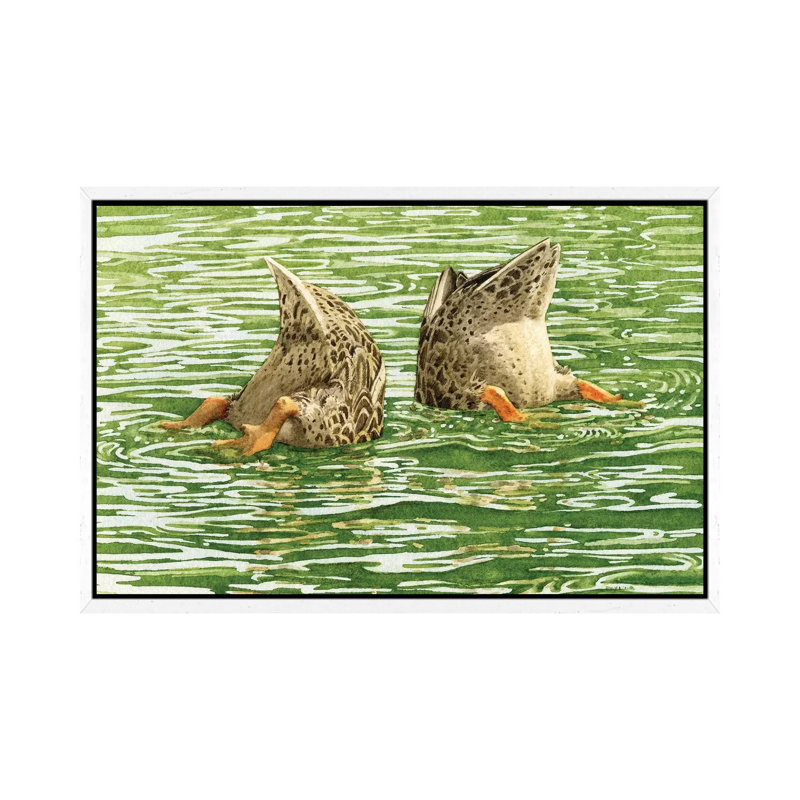 Bottoms up 1 Piece Painting on Canvas, 66.04cm H x 101.6cm W x 3.81cm D, White Framed