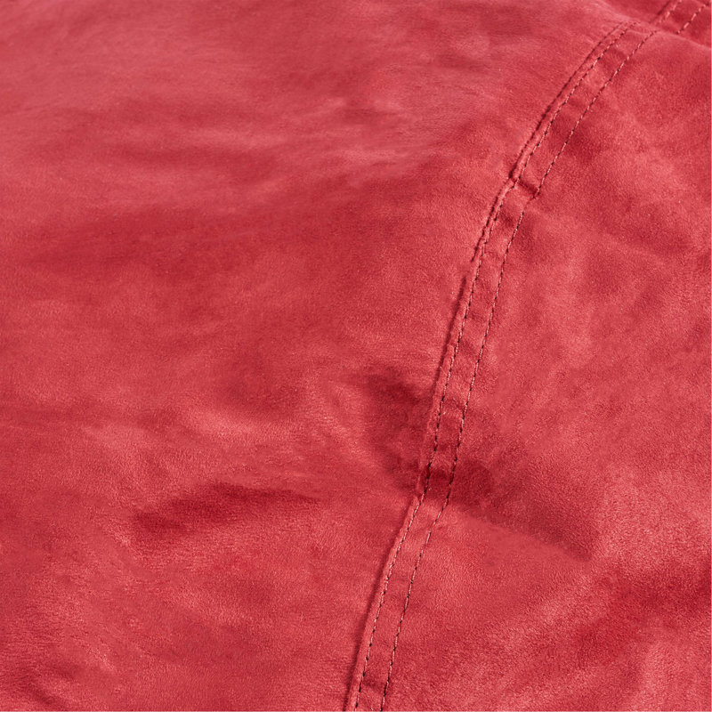 Jasper Traditional 8 Foot Cylindrical Suede Bean Bag, Red Fabric