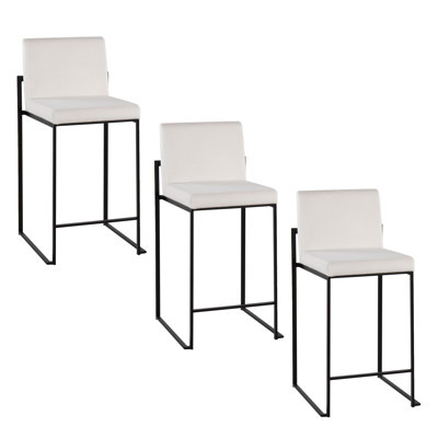 Tabouret de bar et de comptoir à dossier haut Brieon (ensemble de 3)