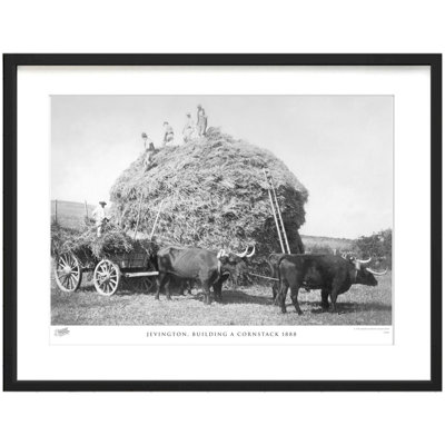 Jevington, Building a Cornstack 1888 1 Piece Single Picture Frame Wall Art