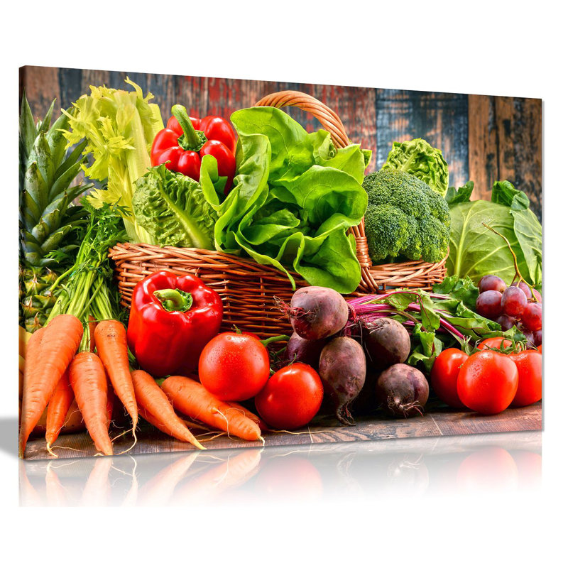 Organic Vegetables Kitchen - Wrapped Canvas Print, 31cm H x 46cm W