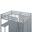 Lit mezzanine polyvalent en bois d'hévéa avec garde-robe, bureau et tablettes pour les espaces familiaux modernes