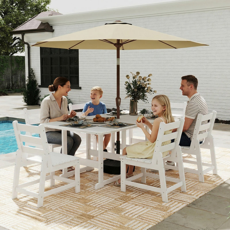 Parasol de patio 9 pi avec base, Beige