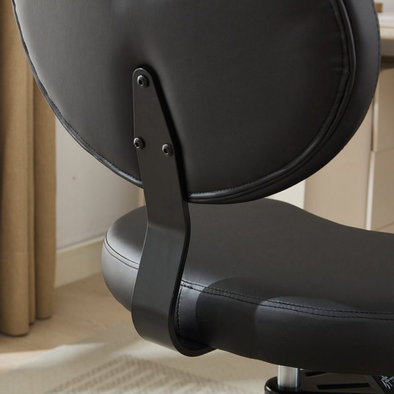 Chaise de bureau avec support lombaire et tabouret réglable, Noir