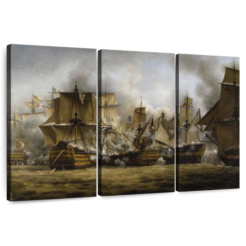 Mait The Redoutable à la bataille de Trafalgar, H 42 po x l 65 po