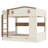 Queen over Queen Bunk Bed with Trundle, Storage Shelves & Hooks – Solid Wood Bunk Bed, No Box Spring, Beige/Natural-565725325-565725324