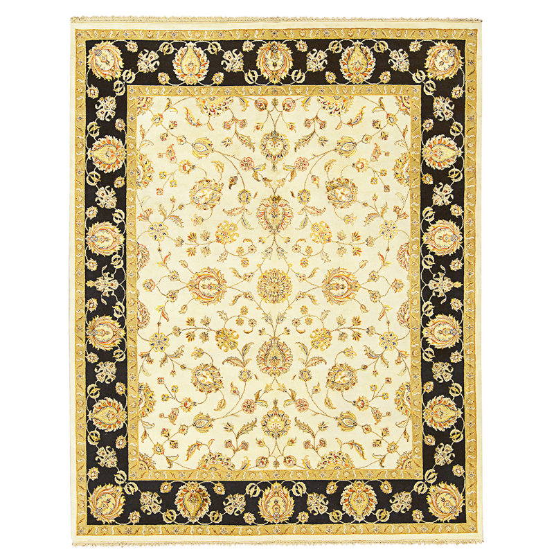 Handmade Silk and Wool Area Rug