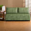 Canapé d'angle à compression, canapé moderne en velours côtelé vert de 150 cm pour petits espaces-137218890