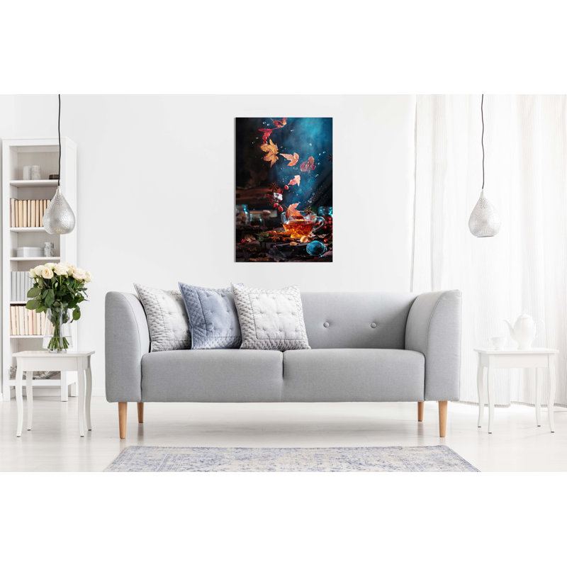 Teacup In Autumn - Wrapped Canvas Print, 76cm H x 51cm W, Canvas