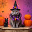 Décorations d'Halloween pour animaux de compagnie : bandana et chapeau pour chats et chiens, foulard anti-salive, collier bavoir, accessoires de déguisement festifs pour les photos de fêtes.-135399832