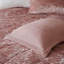 Édredon en velours rosé, double / grand, losange, rembourrage inclus et oreiller, literie facile à laver