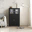 Armoire de rangement Somerville avec 2 portes en verre et 2 portes en bois-2005645618