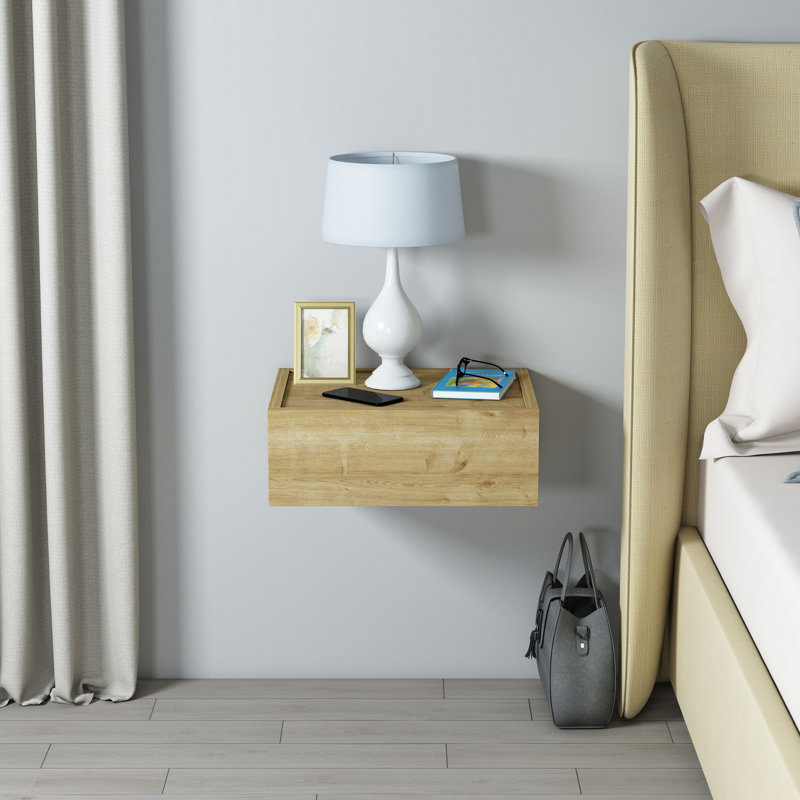 Locelso 40cm W 100% Chipboard Bedside Table, Natural
