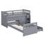 Lit mezzanine et lit plateforme en L à faible encombrement avec tiroirs et garde-corps complets-1035785978