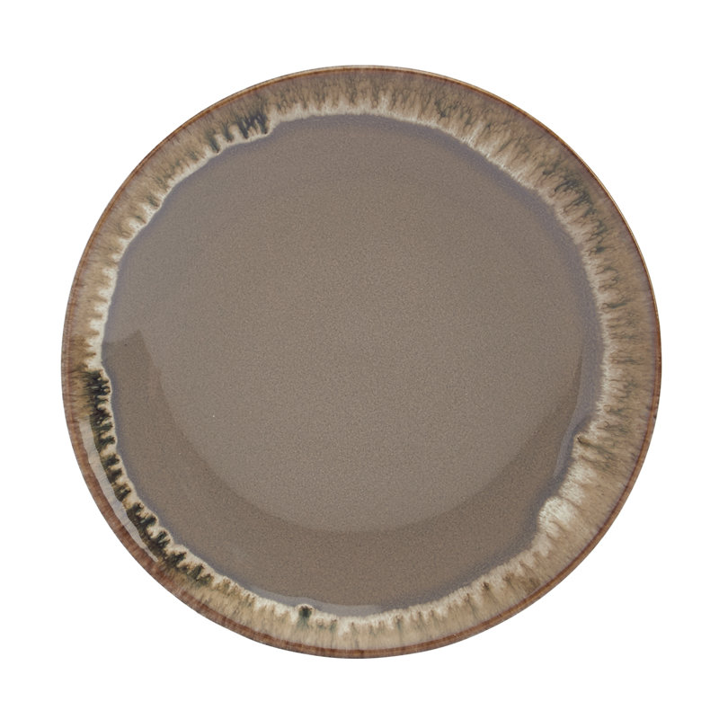 12-Piece Multicolor Ceramic Dinnerware Set with Reactive Glaze