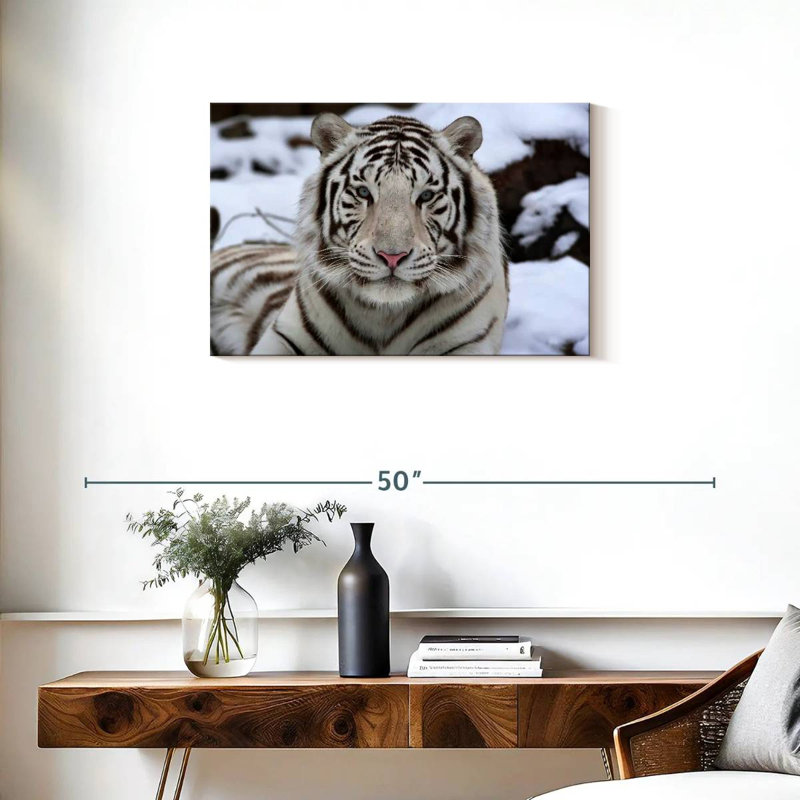 Brampt Glorious White Tiger, 30" H x 45" W