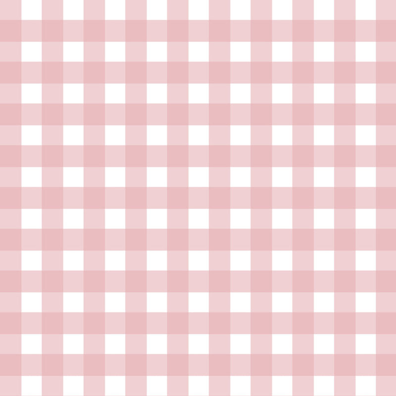 Gingham Pattern Pillow Sham, 20"H x 30"W, White/Light Pink Border