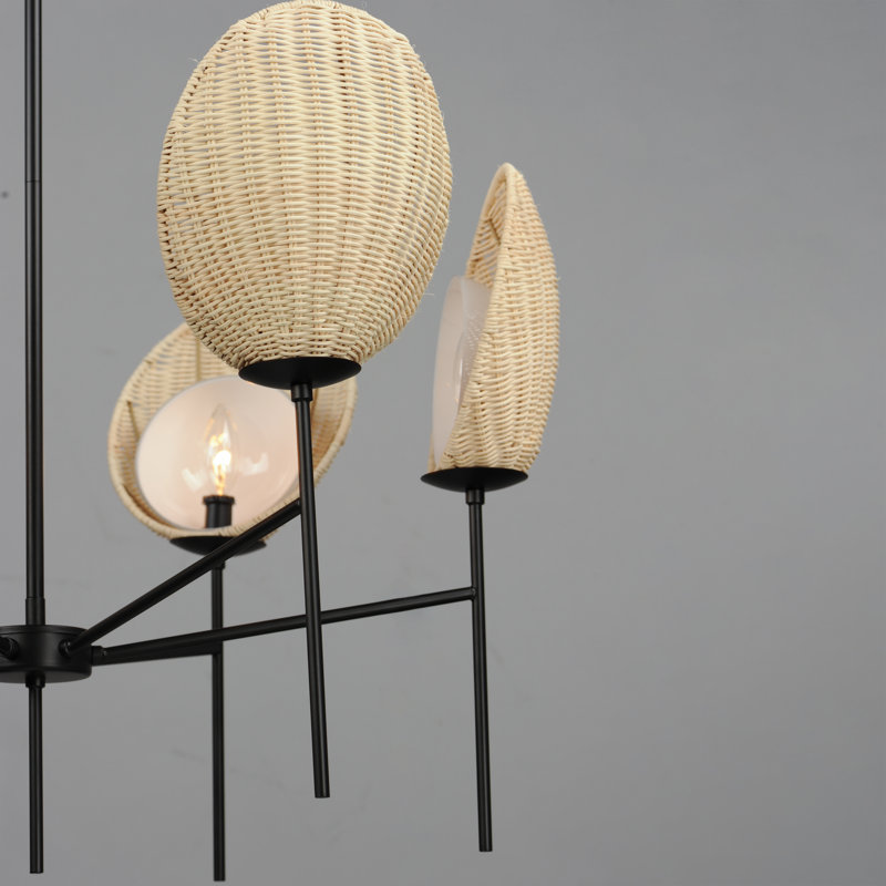 Lustre classique / traditionnel à 6 lumières Christner, H 20,25 po x l 32 po x P 32 po, Six lumières
