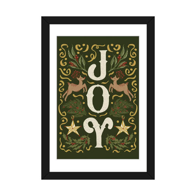 «Vintage Holiday Joy» - reproduction d'art murale - papier d'art encadré
