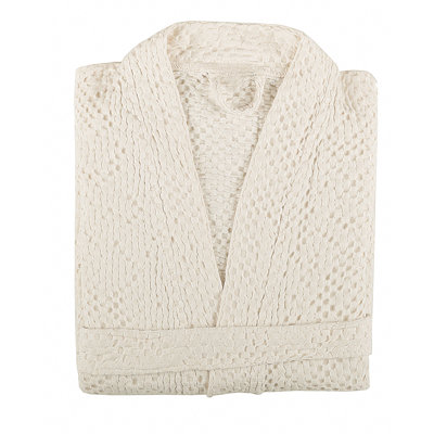 100% Cotton Waffle Gender Neutral Mid-Calf Bathrobe with Pockets