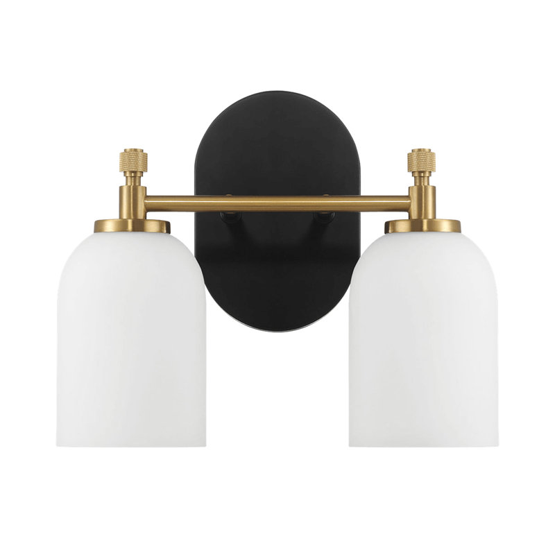 Applique murale pour salle de bain Meadows Vanity, 2 lumières, H 10,1 po x l 10,4 po x P 5,5 po