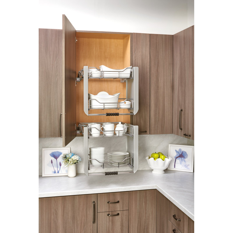 Rev-A-Shelf Kitchen Pulldown Wall Cabinet Shelf System, l 22 po, Chrome chrome