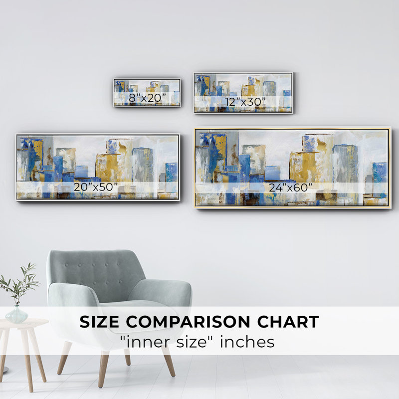 City Blues I- Framed Canvas