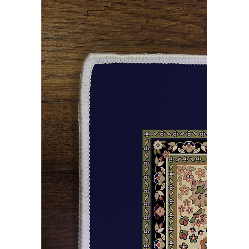 Stylish Hall Carpet (3.3 x 4.9 ft), 100% Polyester, 0.3 in Pile Height | Antibacterial, Non-Slip PVC Dot Underside | Woven Design with 3D Digital Printing | Machine Washable, Perfect for Home Décor & Comfort