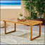 Table de salle à manger d'extérieur en bois d'acacia de 69 pouces, finition sablée naturelle, durable et résistante aux intempéries pour une utilisation toute l'année