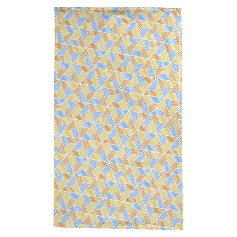 Leffel Trapezoids Tablecloth, Blue/Orange/Yellow