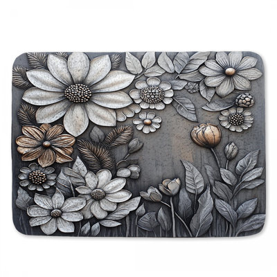 Tapis de bain fleurs gaufrées
