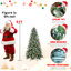 Arbre de Noël 4 pi avec 747 pointes, baies et pommes de pin - Branches PE + PVC enneigées, conception à charnières pour une installation facile, support en métal robuste - Décoration d'arbre de Noël naturelle-1062664768