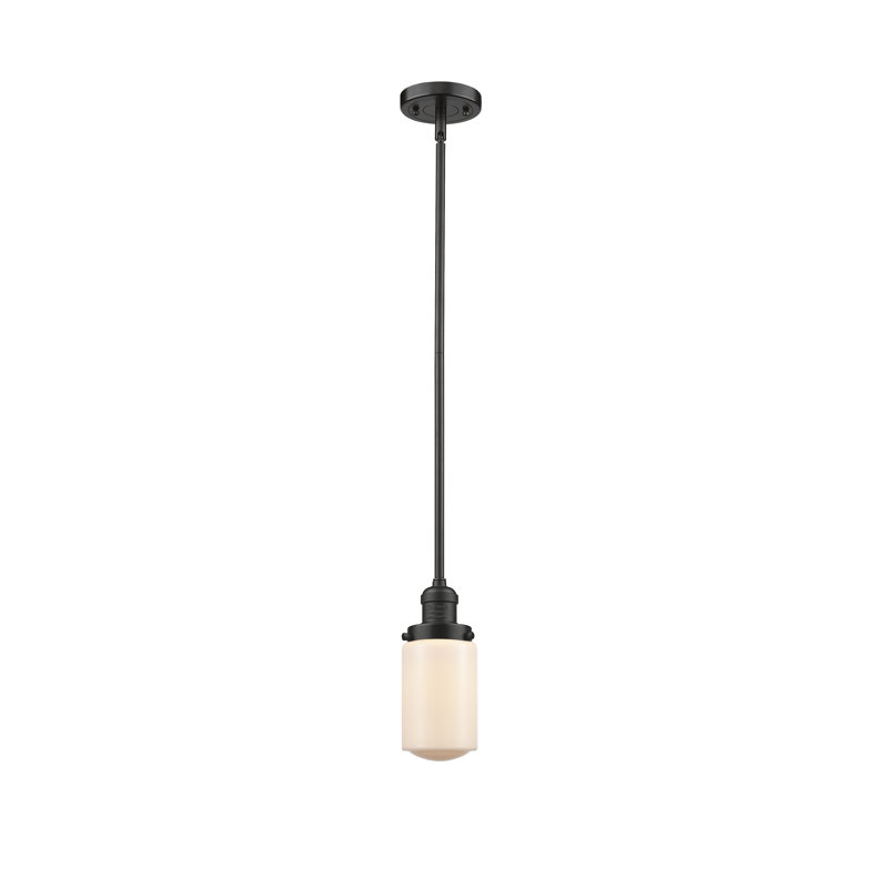 Luminaire suspendu simple à 1 lumière Saroyan, Blanc mat, Bronze huilé, Ampoule non incluse