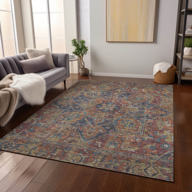 Washable Oriental Indoor / Outdoor Rug, Rectangle 2'6" x 3'10"