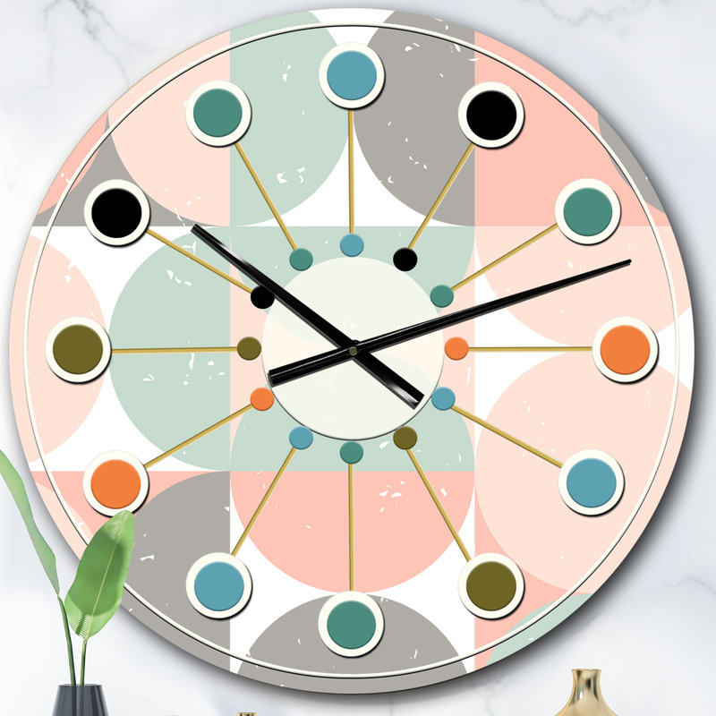 Horloge murale rétro Mid-Century, Surdimensionné