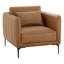 Ensemble de 2 fauteuils rembourrés en cuir véritable Rae-115950856