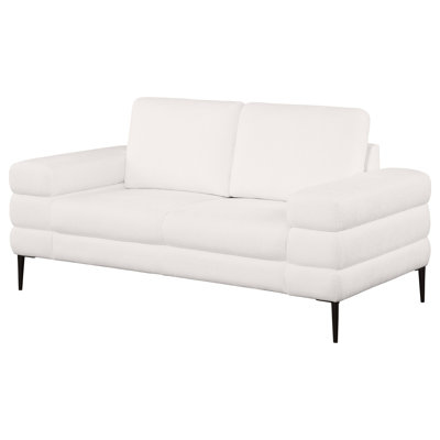 Toyana Chenille Upholstered Track Arm Loveseat Ivory