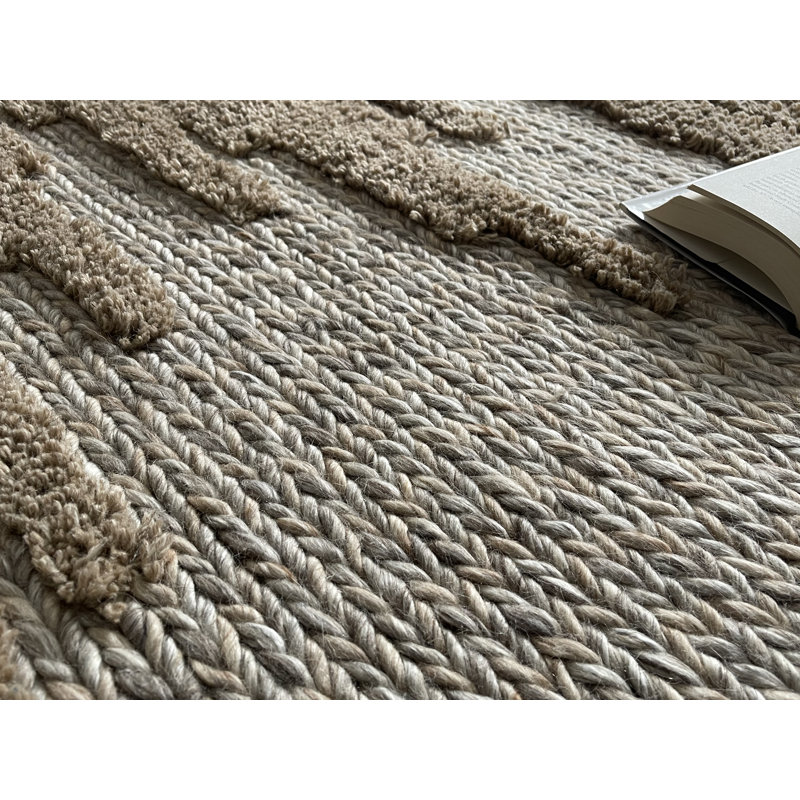 Tapis d'intérieur brun / beige tissé à la main 8 pi x 10 pi Rectangle Macee