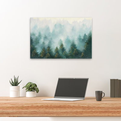 Forêt brumeuse - bleu turquoise
