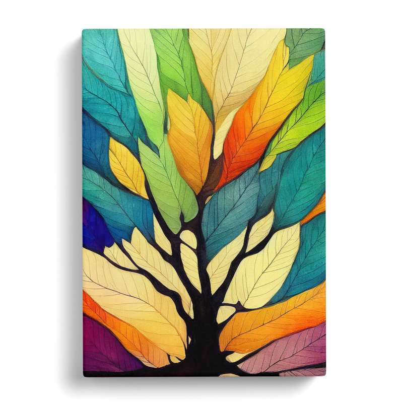 XC1022-1641X Colourful Tree Leaves No.2 Abstract - Wrapped Canvas Print, 60cm H x 40cm W x 3cm D