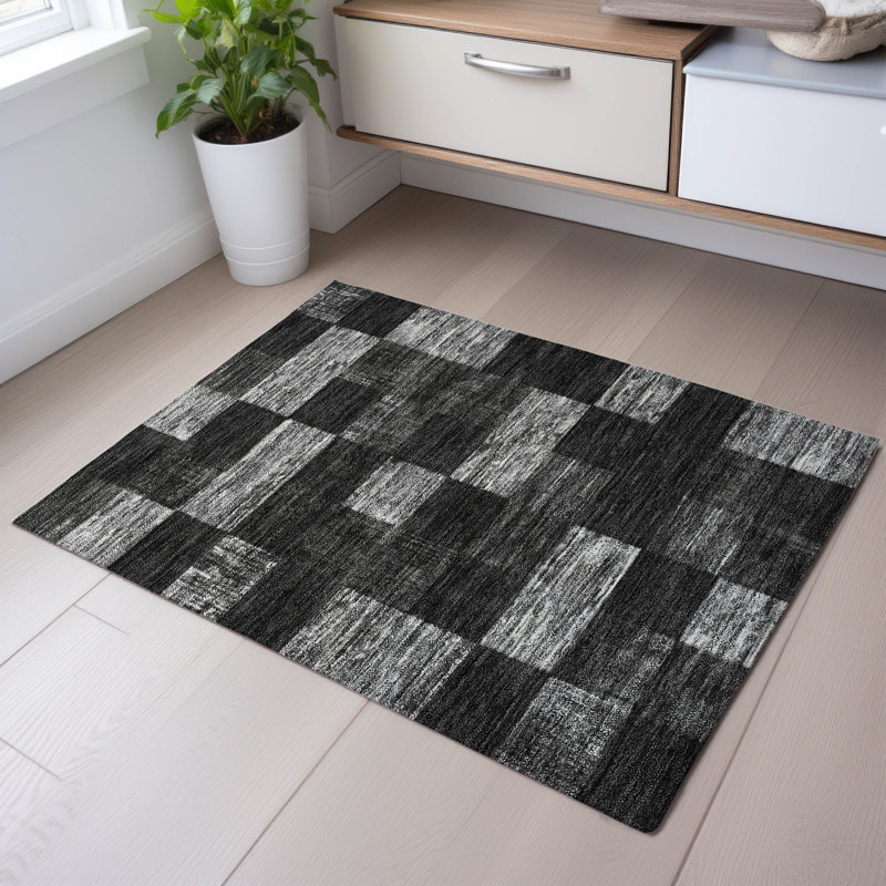 Premium Machine Washable Krause AMF1139 Geometric Rug, Rectangle 1'8" x 2'6"