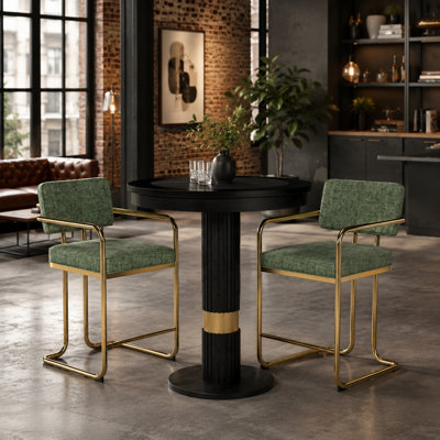 Table de pub de 30 po avec deux tabourets de bar rétro Prohibition Series par RAM Game Room