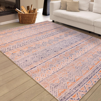 Tapis gris / orange Southwestern