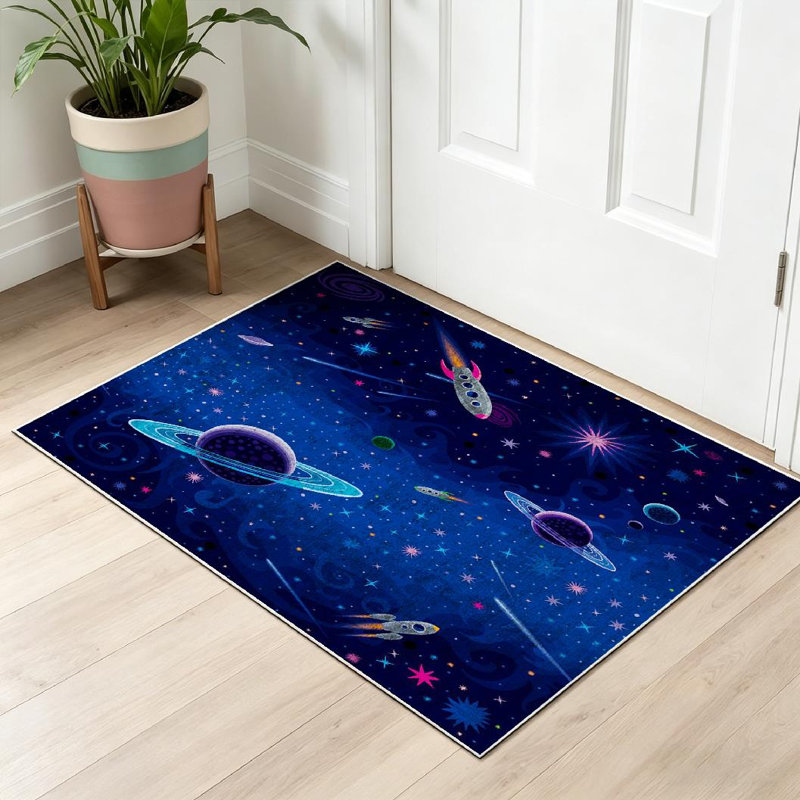 Tapis d'intérieur clair Rocket Cosmic Space Rocket, Rectangle 32 po x 47 po