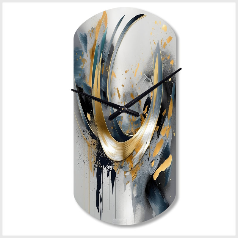 Horloge murale asymétrique en métal doux, IV, Petit
