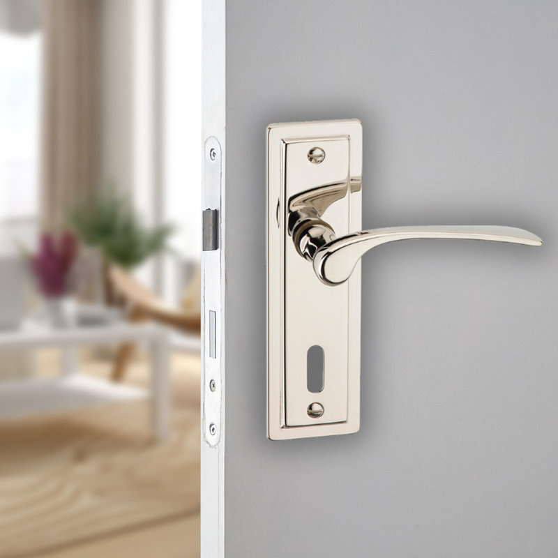 Single Dummy Door Handle, Polished Nickel