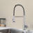 Kitchen Faucet With Pull Down Sprayer Industrial 1 Handle 1 Hole Or 3 Hole Faucet For Farmhouse Camper Laundry Utility Rv Wet Bar Sinks, Stainless Steel, Chrome-118610654