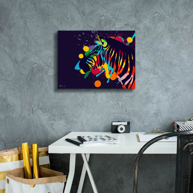'Zebra' by Mark Ashkenazi Canvas Wall Art, 12" H x 16" W x 0.75" D