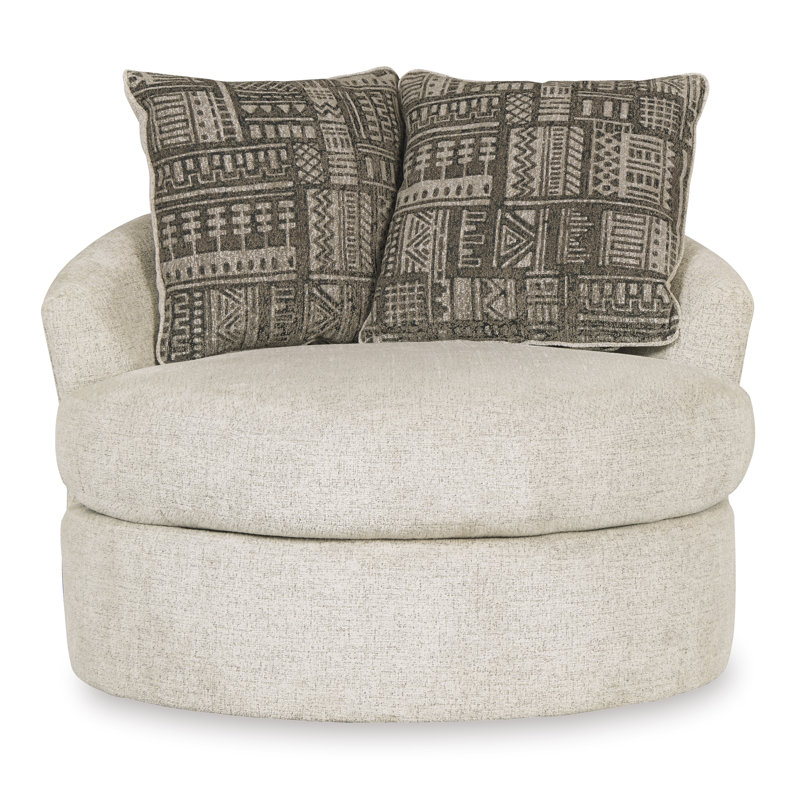 Sharetha Swivel Accent Chair, Beige Fabric