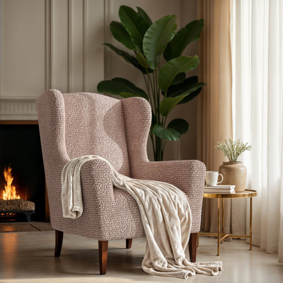 Stretchy Slipcover for Wingback Chair - Easy to Clean & Durable - Comfort Collection